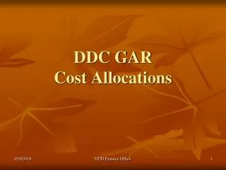 DDC GAR Cost Allocations