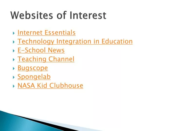 websites of interest