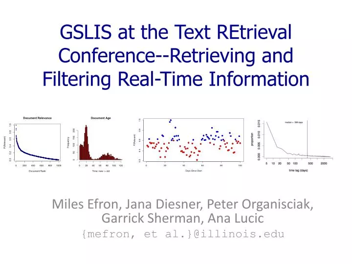 gslis at the text retrieval conference retrieving and filtering real time information