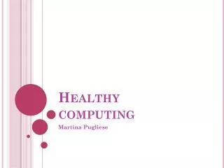 healthy computing