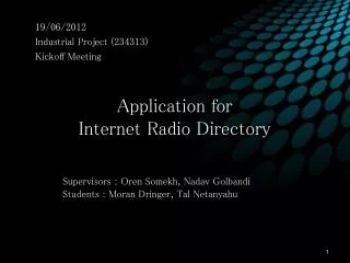 Application for Internet Radio Directory