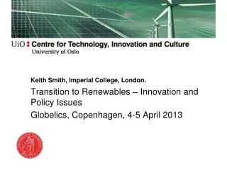 Keith Smith, Imperial College, London.