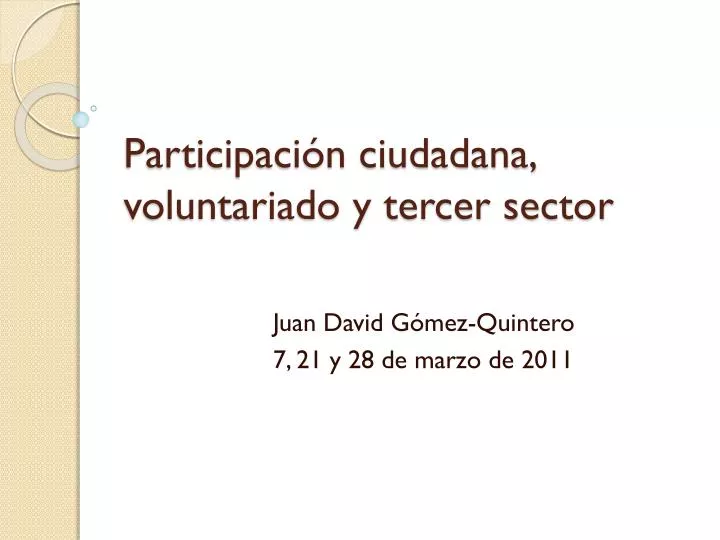 participaci n ciudadana voluntariado y tercer sector