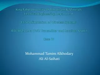 Mohammad Tamim Alkhodary Ali Al- Saihati