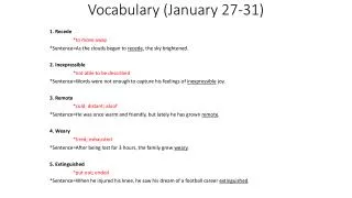 Vocabulary (January 27-31)