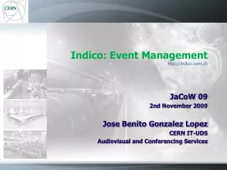 Indico: Event Management indico.cern.ch