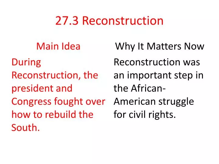 27 3 reconstruction