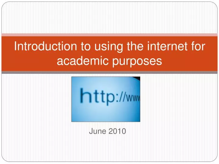 introduction to using the internet for academic purposes