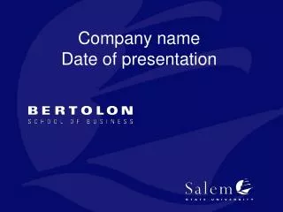 company name date of presentation