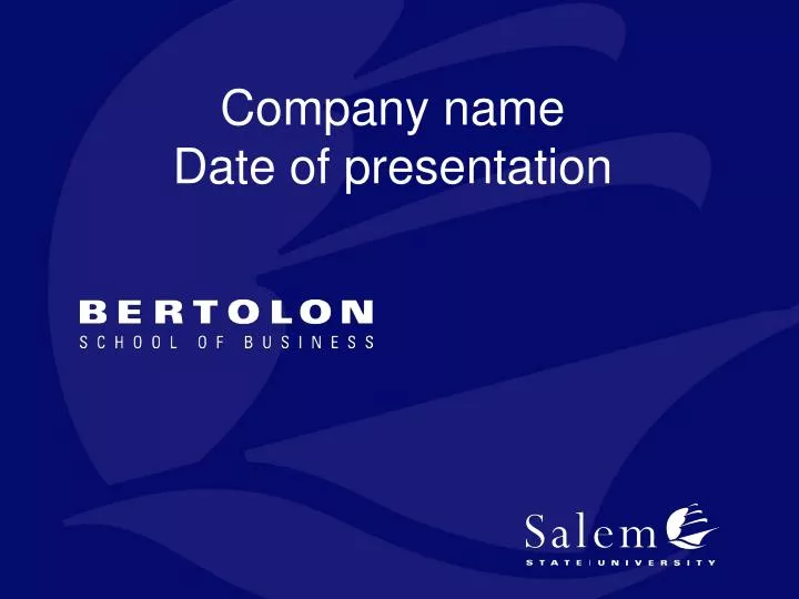 company name date of presentation