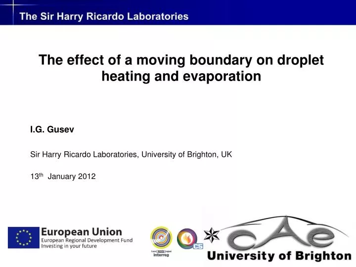 the effect of a moving boundary on droplet heating and evaporation
