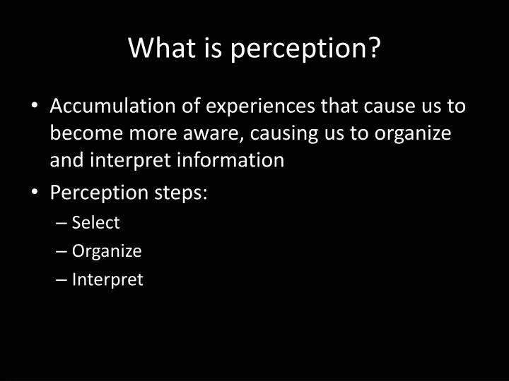 what is perception