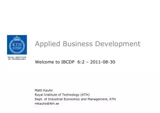 Applied Business Development