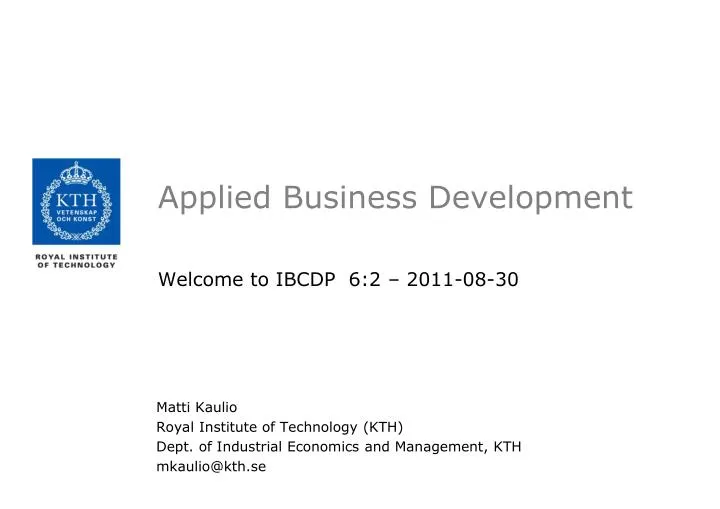 applied business development