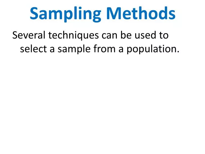 sampling methods