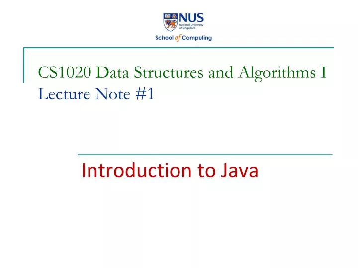 cs1020 data structures and algorithms i lecture note 1
