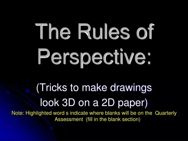 the rules of perspective
