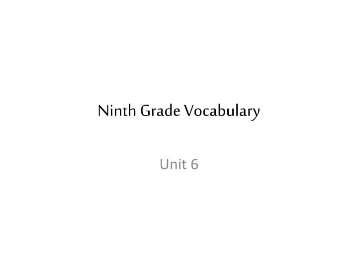ninth grade vocabulary