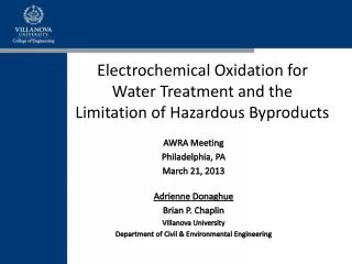 Electrochemical Oxidation for Water Treatment and the Limitation of Hazardous Byproducts