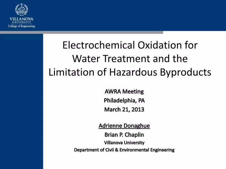 electrochemical oxidation for water treatment and the limitation of hazardous byproducts