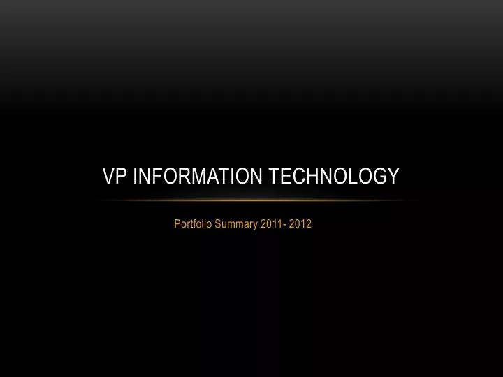 vp information technology