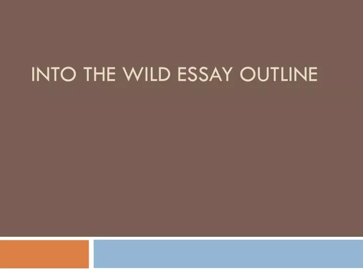 into the wild essay outline