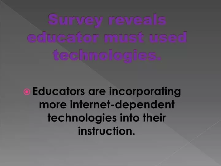 survey reveals educator must used technologies