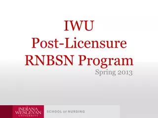 IWU Post-Licensure RNBSN Program