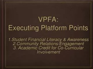 VPFA: Executing Platform Points