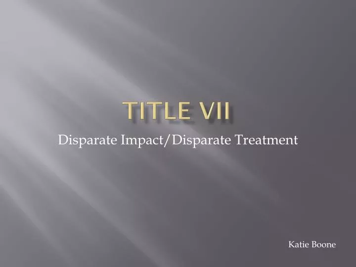 title vii powerpoint presentation