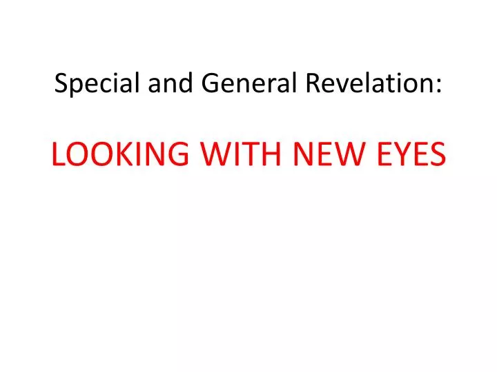 special and general revelation