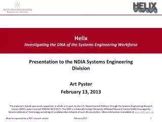 Helix Investigating the DNA of the Systems Engineering Workforce