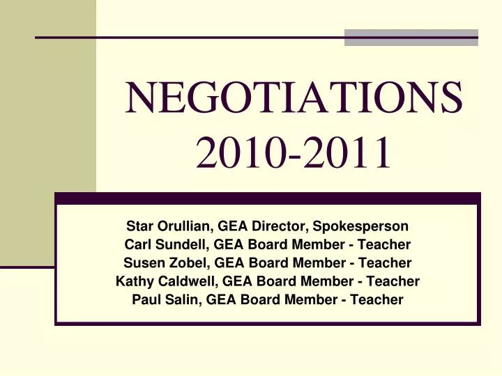 negotiations 2010 2011