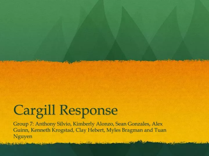 cargill response