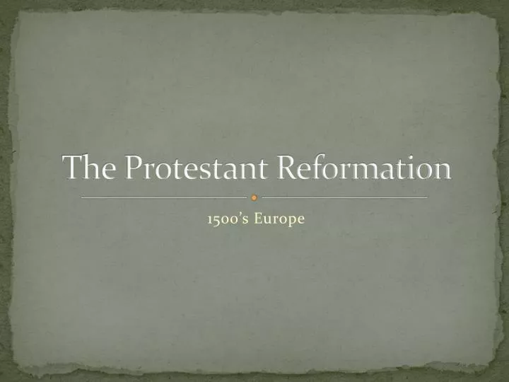 the protestant reformation