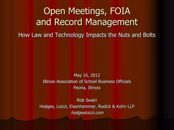 open meetings foia and record management