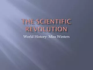 The Scientific Revolution