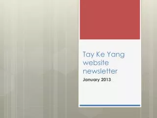 Tay Ke Yang website newsletter