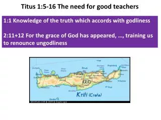 1:1 Knowledge of the truth which accords with godliness