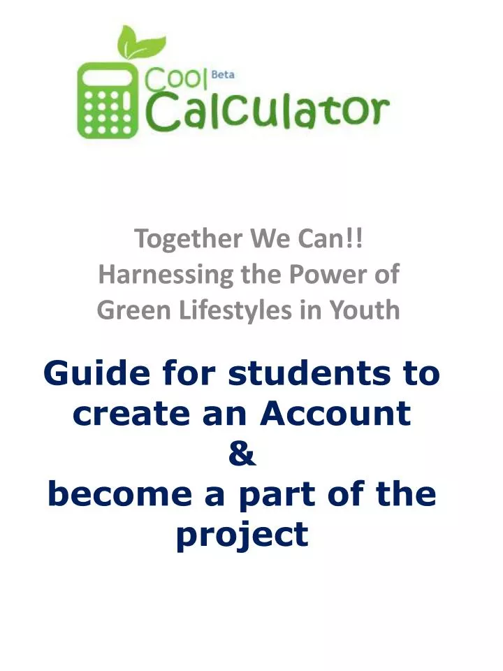 guide for students to create an account become a part of the project