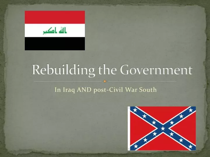 rebuilding the government