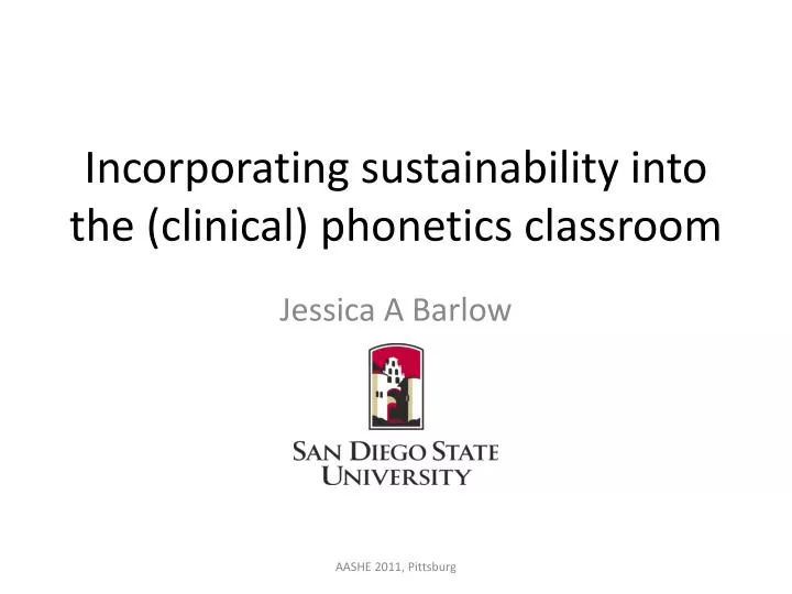 incorporating sustainability into the clinical phonetics classroom