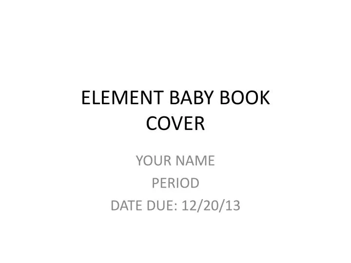 element baby book cover