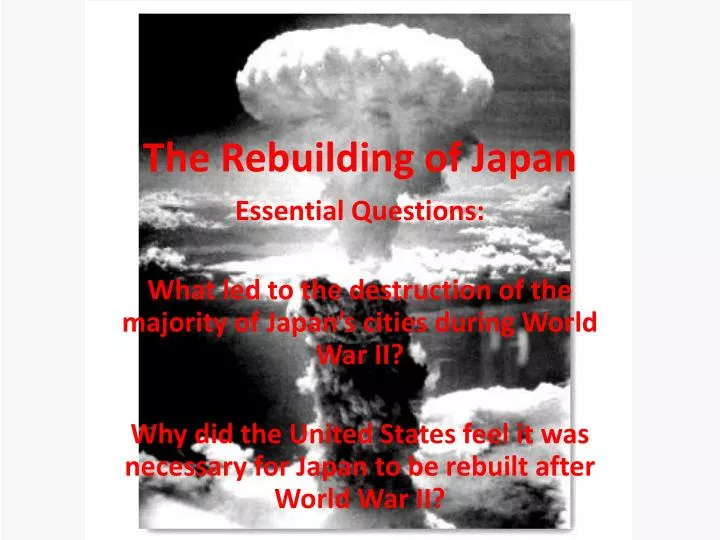 the rebuilding of japan