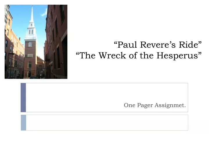 paul revere s ride the wreck of the hesperus