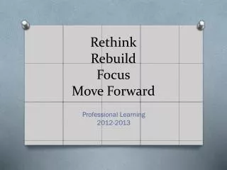 Rethink Rebuild Focus Move Forward