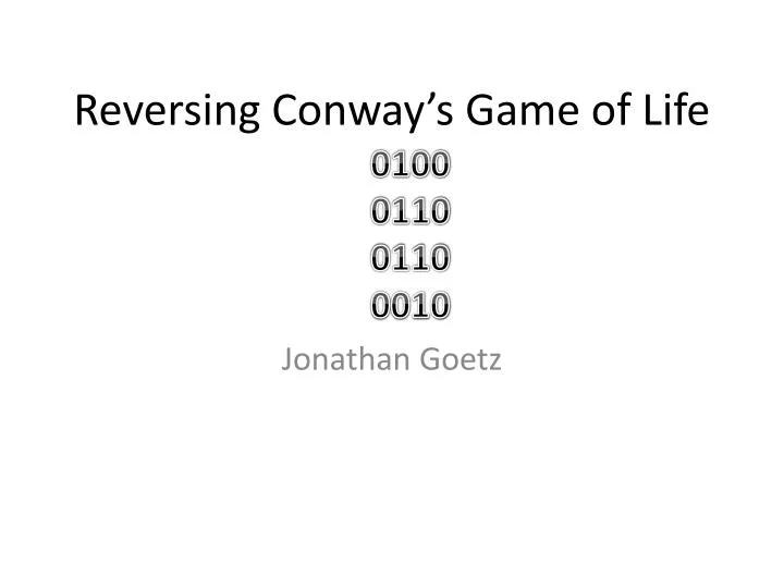 reversing conway s game of life