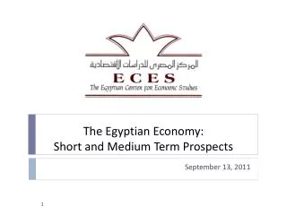 The Egyptian Economy: Short and Medium Term Prospects