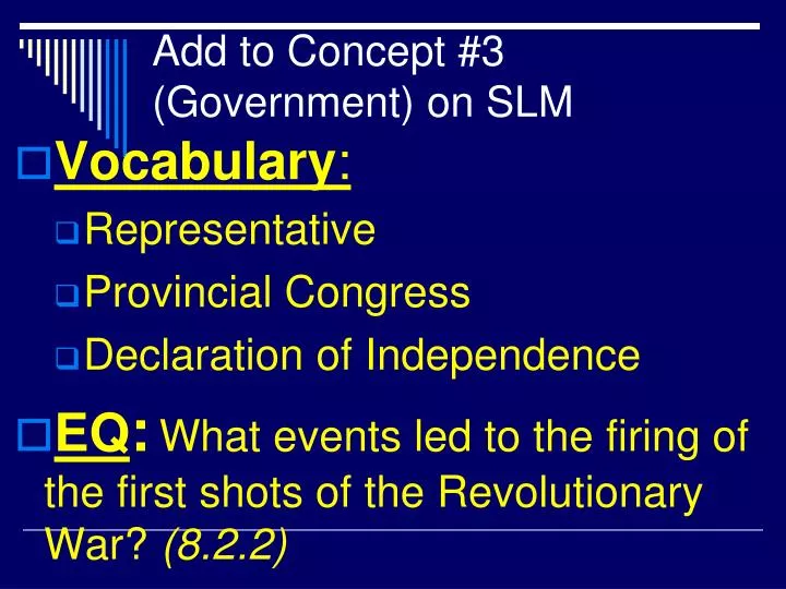 add to concept 3 government on slm
