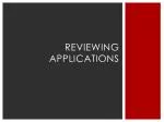 Reviewing Applications - slide 1